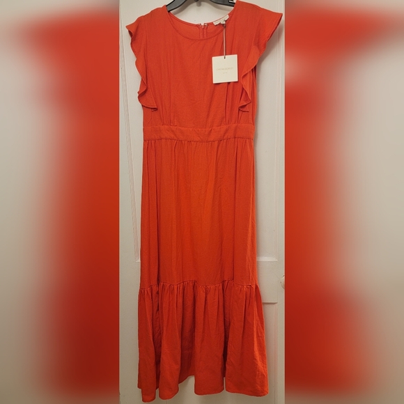 Coral Linen Dress NWT Cynthia Rowley - Picture 1 of 8
